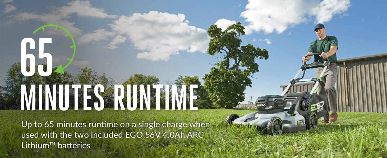 EGO Power+ mower up to 65 minutes runtime
