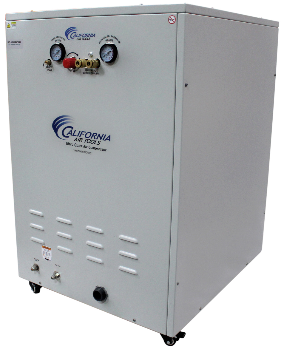 CALIFORNIA AIR TOOLS 10020HDSPCADC Powerful 2.0 Hp Ultra Quiet, Ultra Dry & Oil-Free 10 Gallon Air Compressor in Sound Proof Cabinet with 98% Air Drying System and Automatic Drain Valve 7