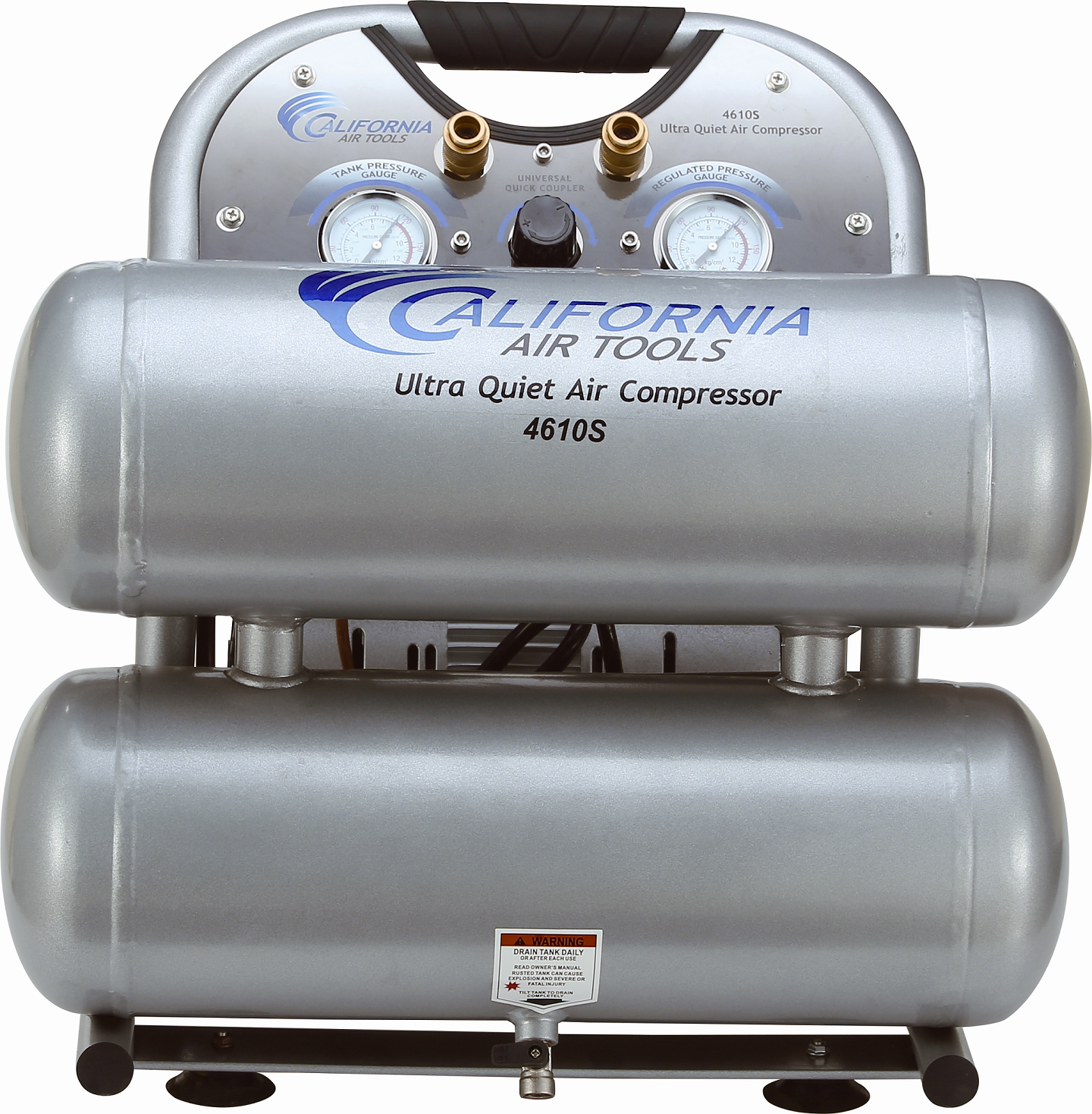 CALIFORNIA AIR TOOLS 4610S Ultra Quiet 1.0 Hp, Oil-Free, Lightweight 4.6 Gallon Air Compressor 10