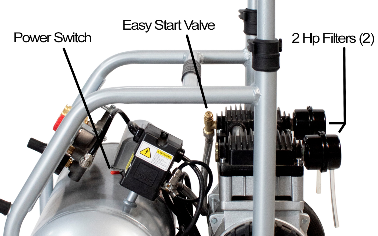 CALIFORNIA AIR TOOLS 5020W Powerful 2.0 Hp Ultra Quiet & Oil-Free Rugged 5 Gallon Air Compressor 8