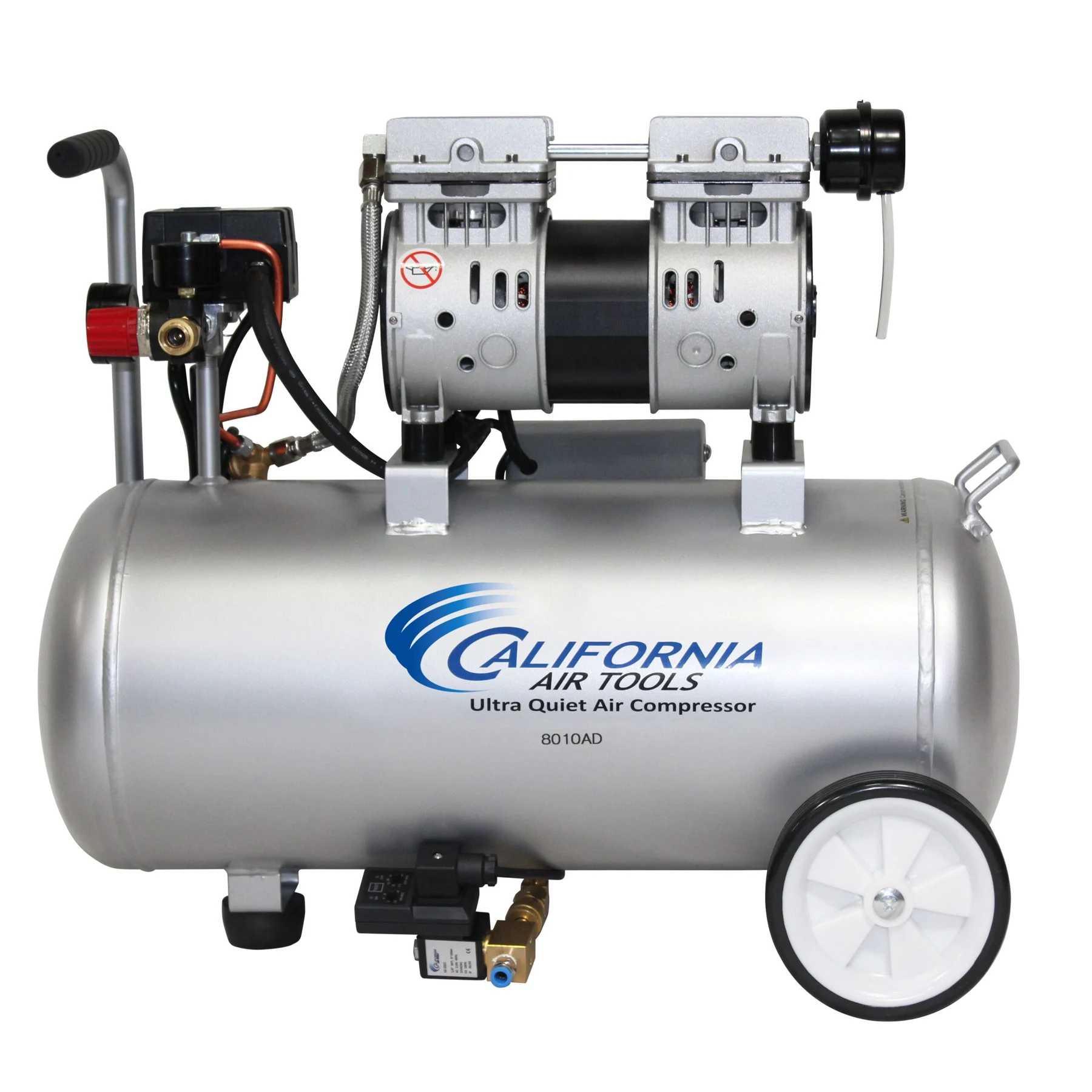 CALIFORNIA AIR TOOLS 8010AD Ultra Quiet, Oil-Free, Lightweight 1.0 Hp 8-Gallon Air Compressor with Automatic Drain Valve 15