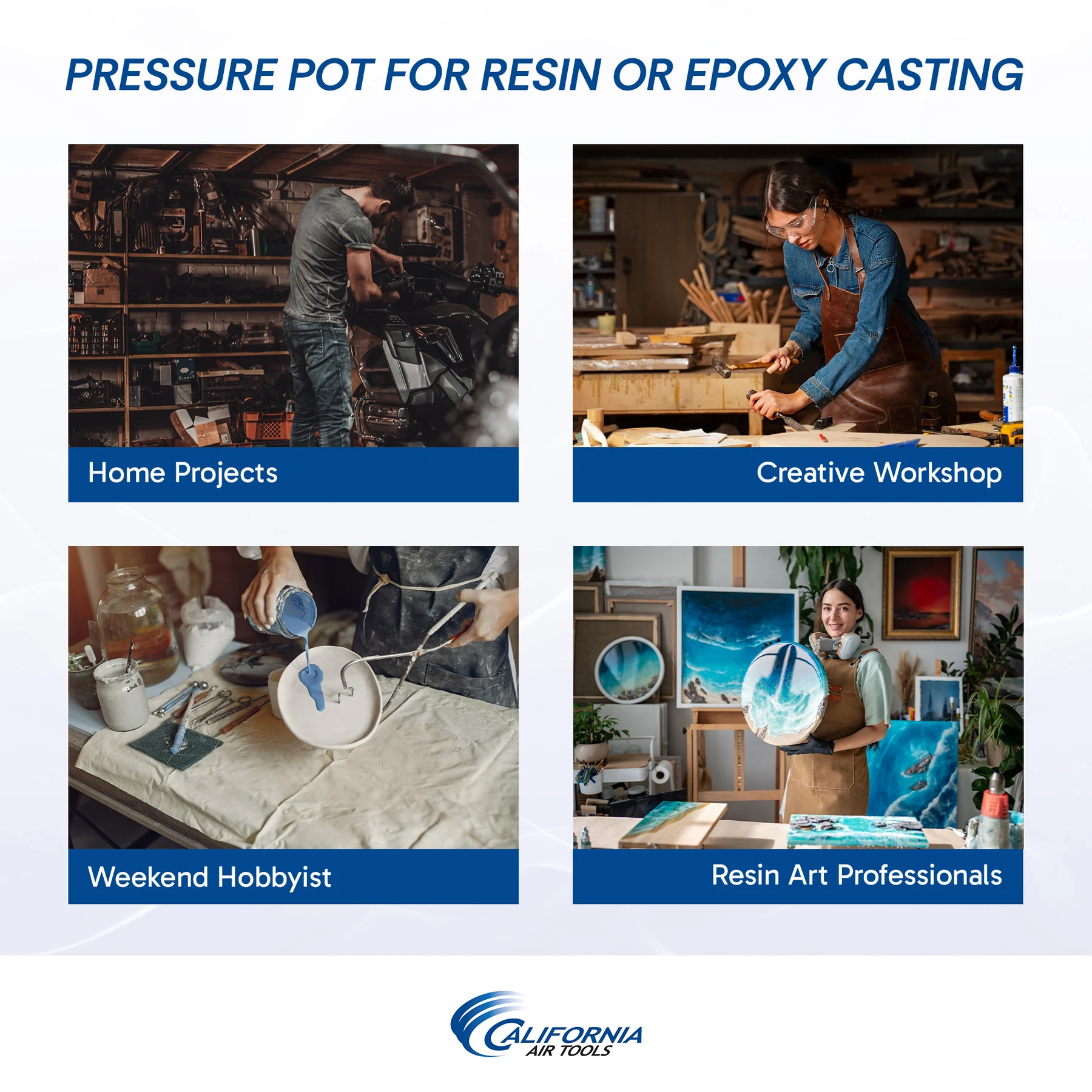 CALIFORNIA AIR TOOLS 1810C 10 Gallon Pressure Pot for Resin or Epoxy Casting 9