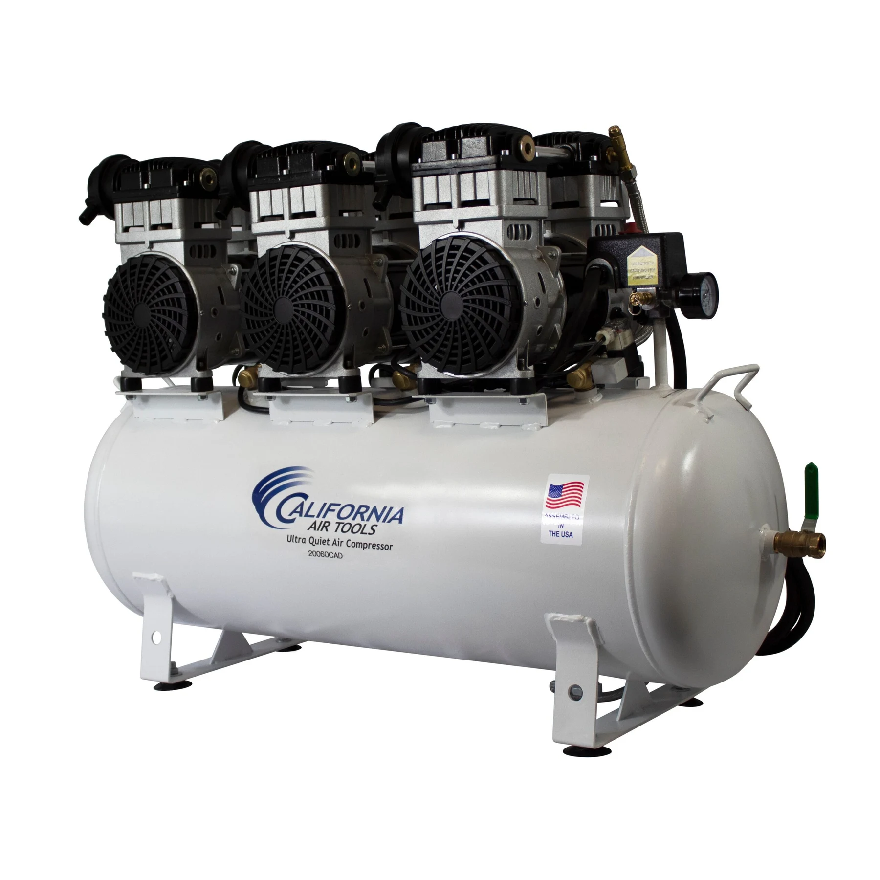 CALIFORNIA AIR TOOLS 20060CAD Powerful 6.0 Hp Ultra Quiet & Oil-Free 20 Gallon Air Compressor with Automatic Drain Valve 10