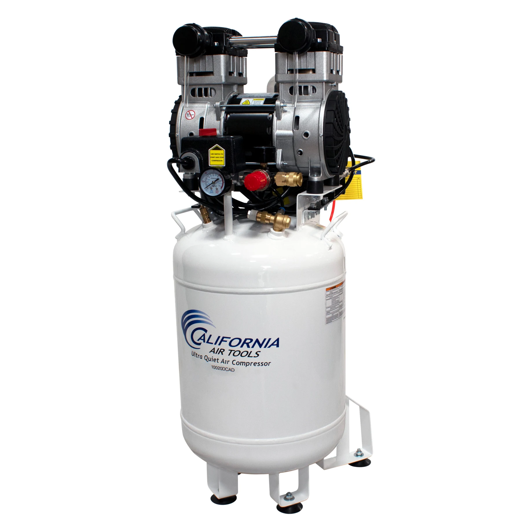 CALIFORNIA AIR TOOLS 10020DCAD-22060 2.0 Hp Ultra Quiet Oil-Free 10-Gallon Air Compressor with 80% Air Dryer and Auto Drain 220v 60hz 15