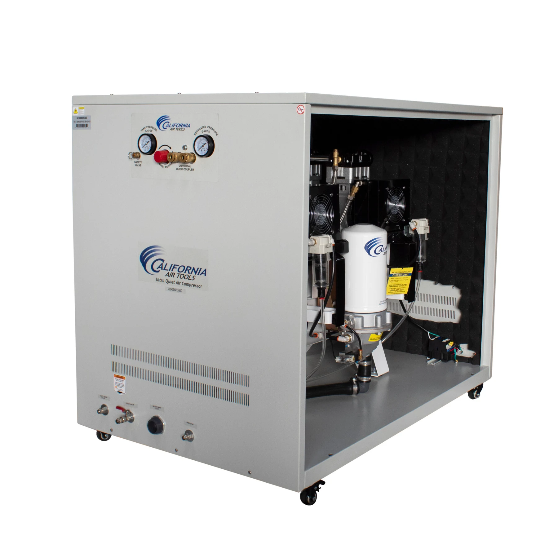 CALIFORNIA AIR TOOLS 20040DSPCADC Powerful 4.0 Hp Ultra Quiet & Oil-Free Air Compressor with 98% Air Drying System and Automatic Drain in a Soundproof Cabinet 17