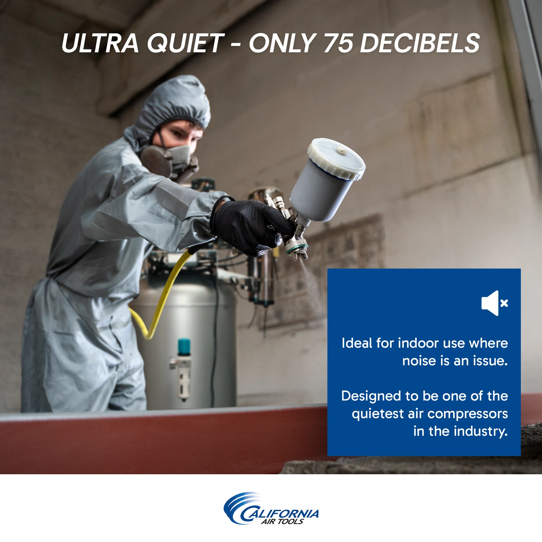 CALIFORNIA AIR TOOLS 60040DCAD Powerful 4.0 Hp Ultra Quiet & Oil-Free Air Compressor with 80% Air Drying System and Automatic Drain Valve 18
