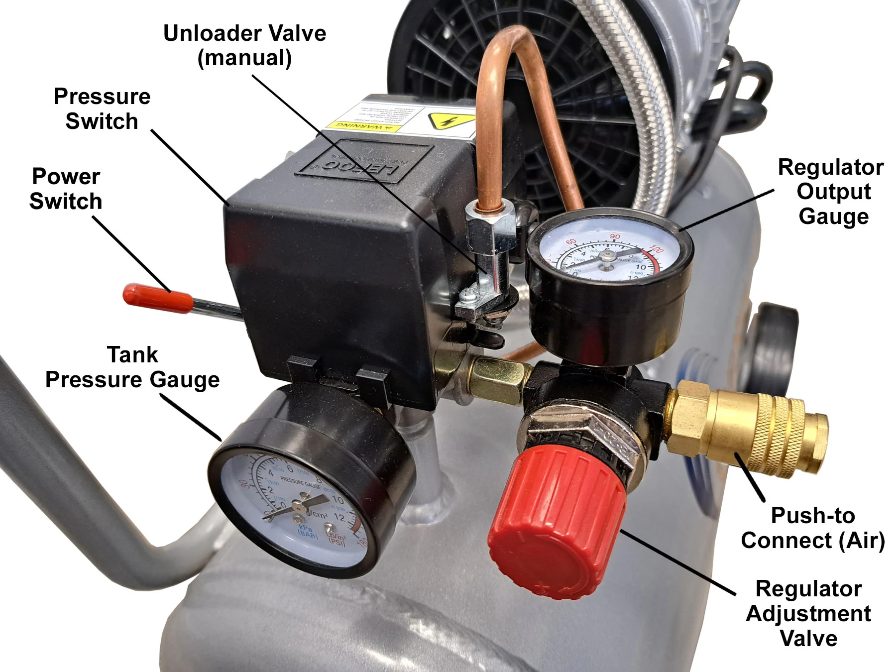 California Air Tools Ultra Quiet 8010 PK Air Compressor, 1.0 Hp 8-Gallon & LVLP Spray Painting Kit 13