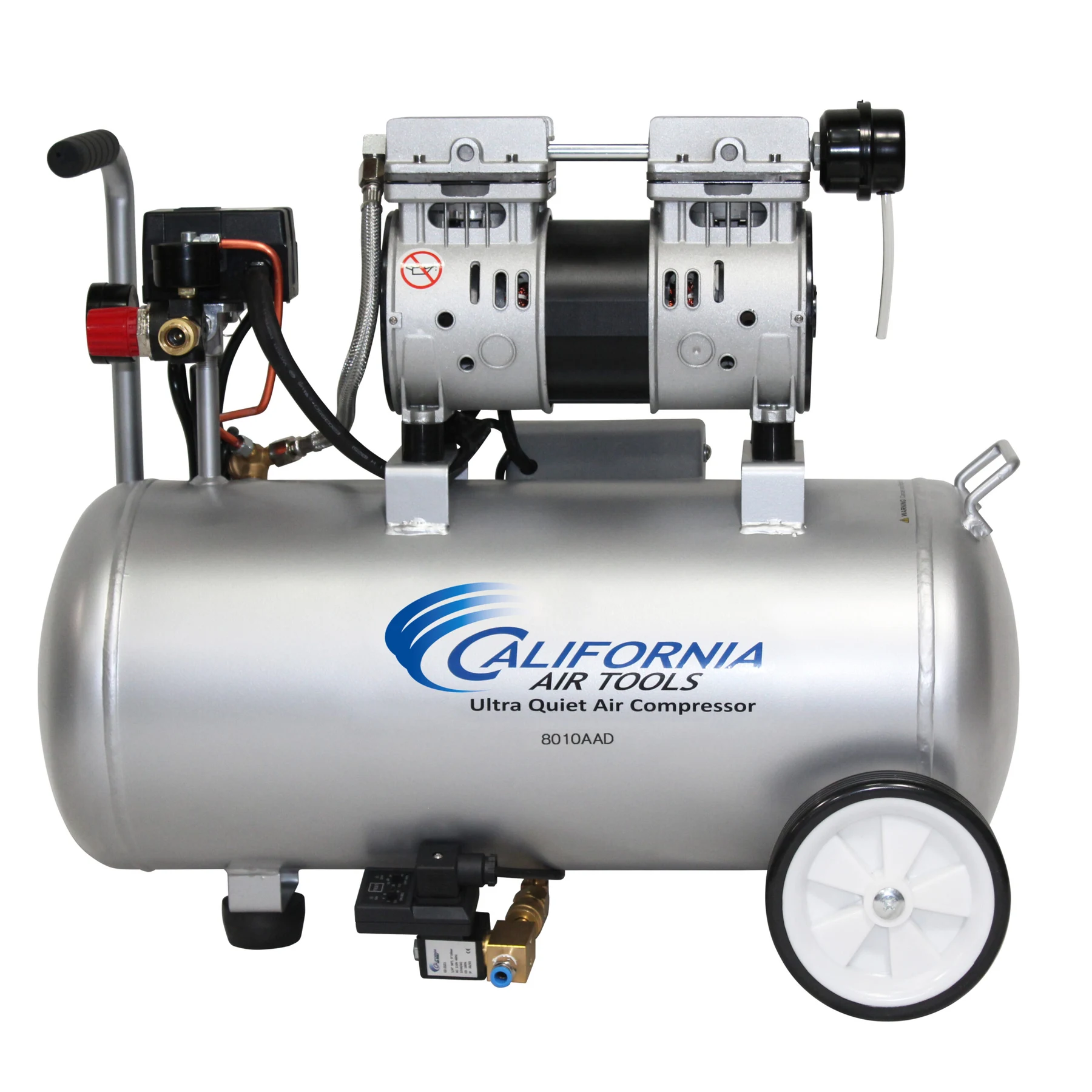CALIFORNIA AIR TOOLS 8010AAD Ultra Quiet, Oil-Free, Lightweight 8-Gallon Aluminum Tank 1.0 Hp Air Compressor with Automatic Drain Valve 14