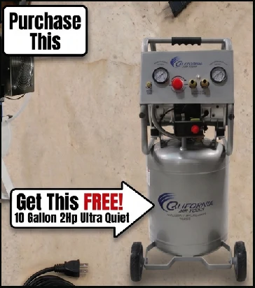CALIFORNIA AIR TOOLS 20040DCAD Powerful 4.0 Hp Ultra Quiet & Oil-Free 20 Gallon Air Compressor with 80% Air Drying System and Automatic Drain Valve