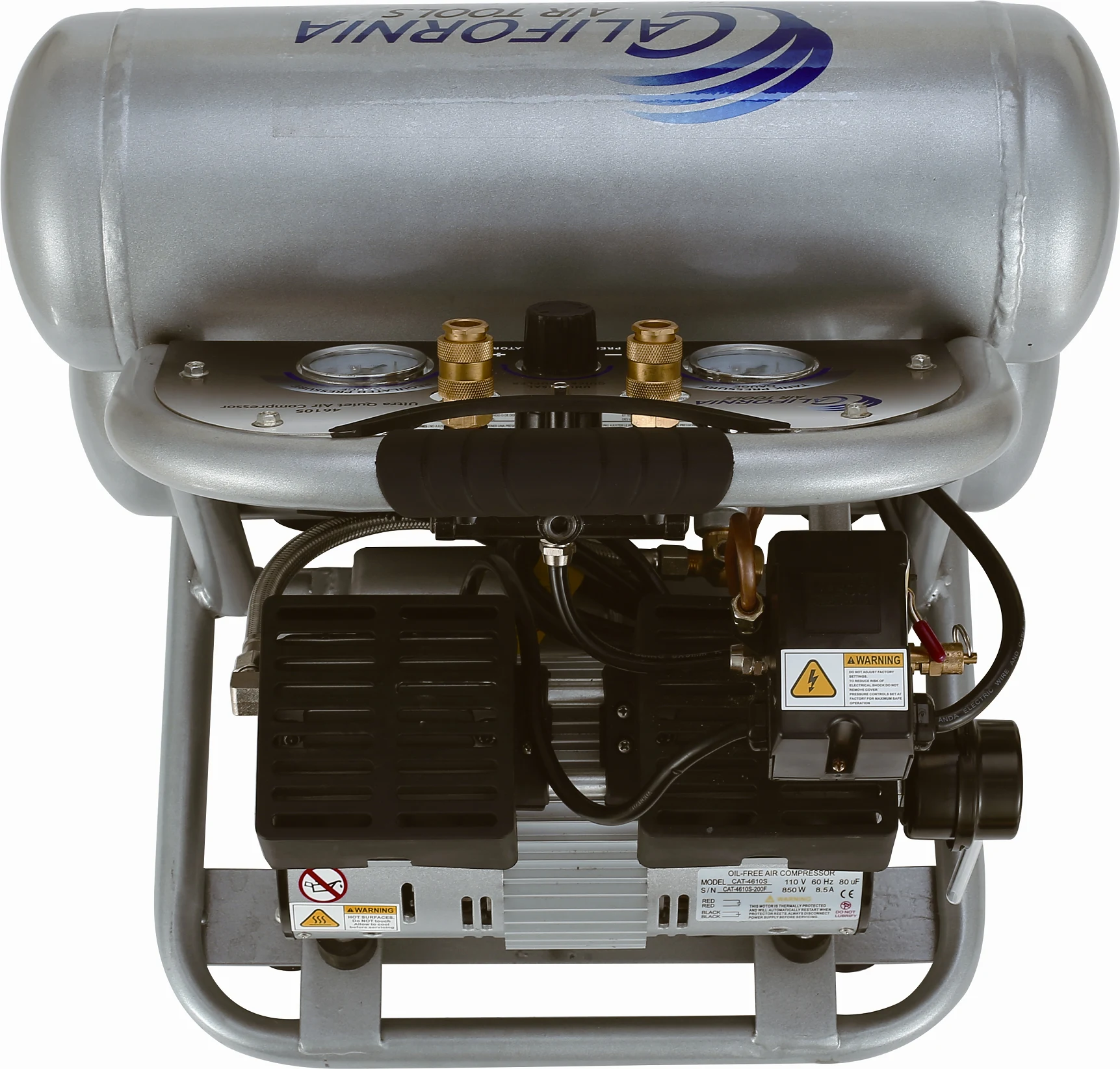 CALIFORNIA AIR TOOLS 4610S Ultra Quiet 1.0 Hp, Oil-Free, Lightweight 4.6 Gallon Air Compressor 10