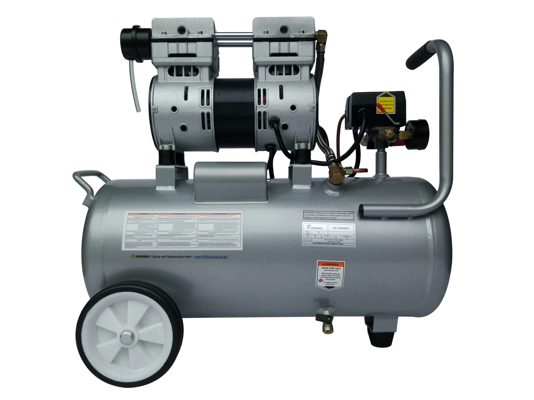 CALIFORNIA AIR TOOLS 8010A Ultra Quiet 1.0 Hp, Oil-Free, Lightweight Aluminum 8-Gallon Air Compressor 2