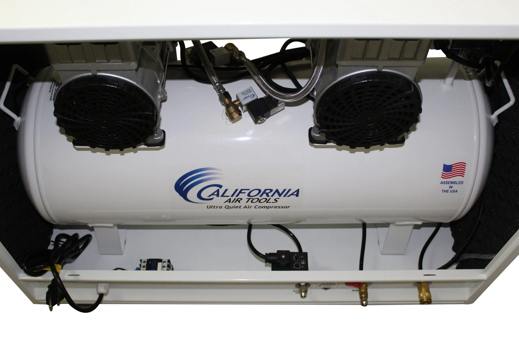 CALIFORNIA AIR TOOLS 20040SPCAD Ultra Quiet and Oil-Free 4.0 Hp Air Compressor in Sound Proof Cabinet with Auto Drain Valve 15