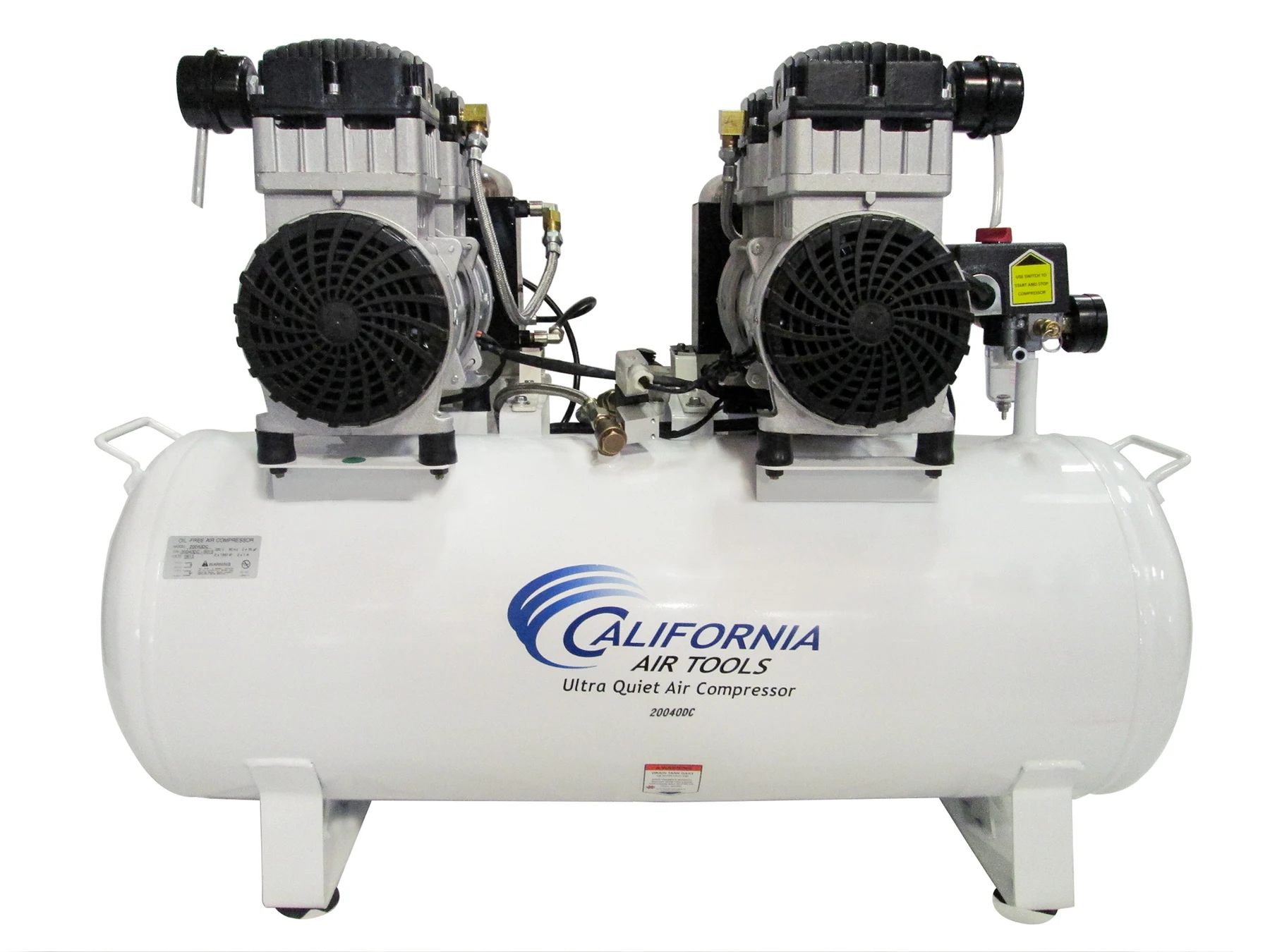 CALIFORNIA AIR TOOLS 20040DC Powerful 4.0 Hp Ultra Quiet & Oil-Free Air Compressor with 80% Air Drying System 12