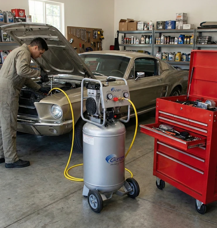 CALIFORNIA AIR TOOLS 10020C Ultra Quiet Oil-Free Powerful 2.0 Hp 10 Gallon Air Compressor 11