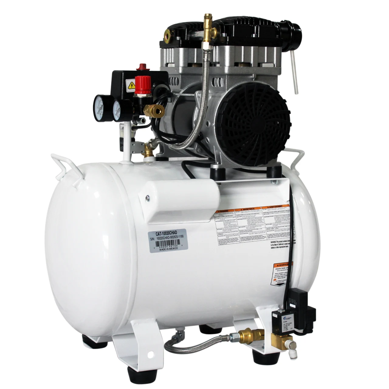 CALIFORNIA AIR TOOLS 10020CHAD-22060 Powerful 2.0 Hp Ultra Quiet, Oil-Free 10 Gallon Air Compressor with Automatic Drain Valve (220v 60hz) 5