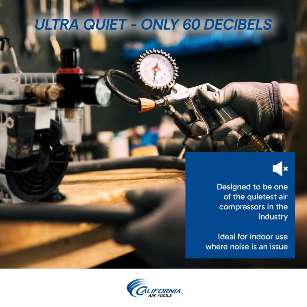 CALIFORNIA AIR TOOLS 10TL Ultra Quiet 1.0 Hp, Oil-Free, Lightweight Tankless Air Compressor