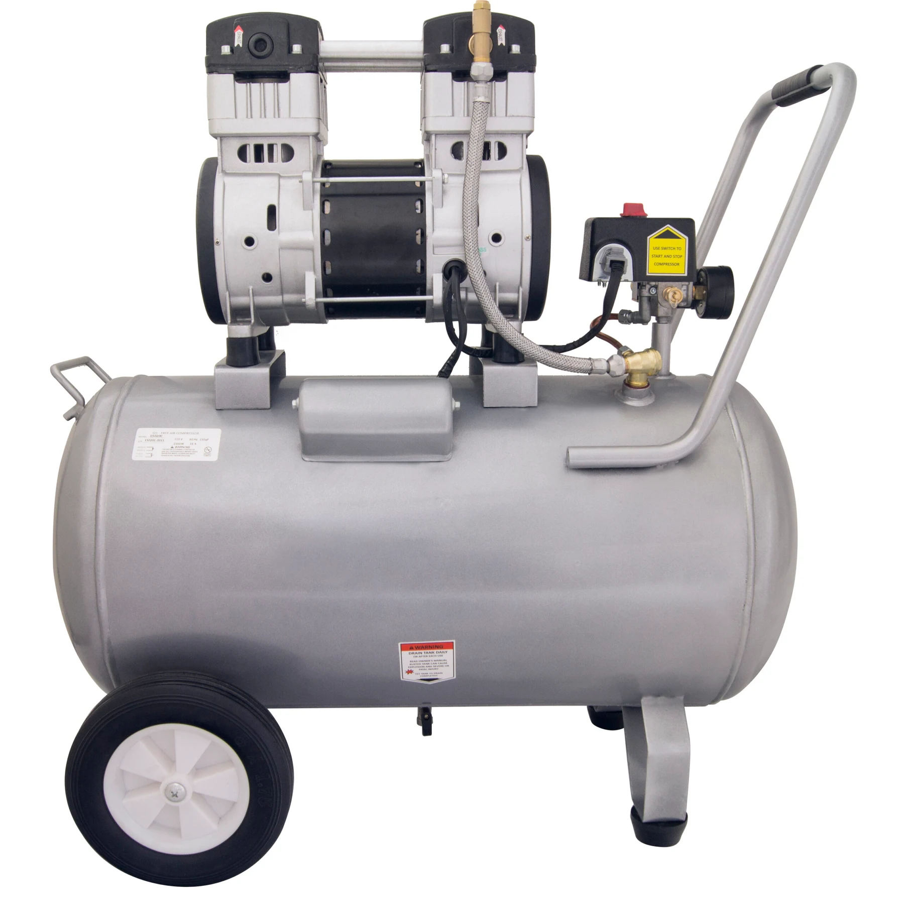CALIFORNIA AIR TOOLS 15020C Ultra Quiet, Oil-Free and Powerful 2.0 Hp 15-Gallon Air Compressor 14