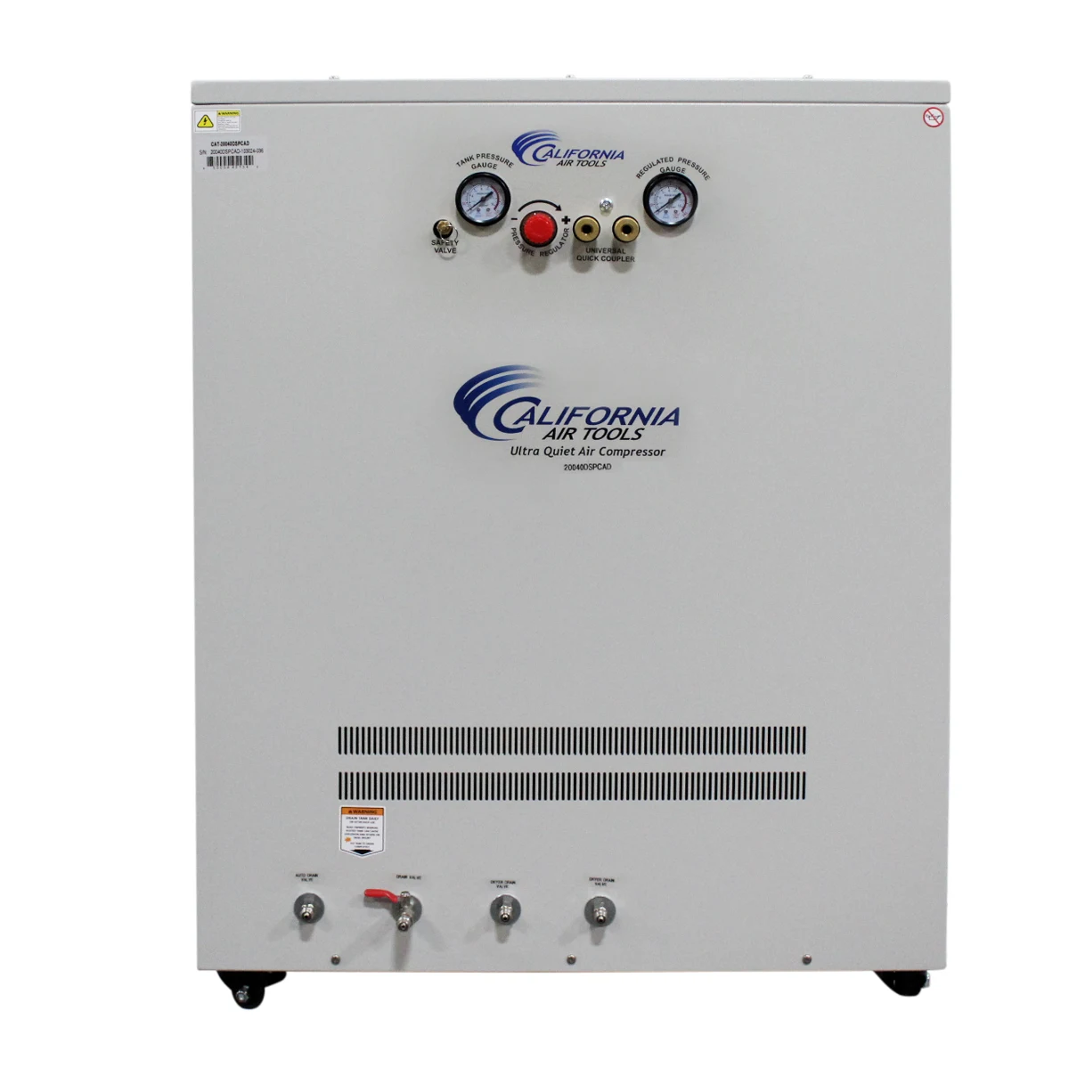 CALIFORNIA AIR TOOLS 20040DSPCAD Powerful 4.0 Hp Ultra Quiet & Oil-Free 20 Gallon Air Compressor with 80% Air Drying System and Automatic Drain in a Soundproof Cabinet 14