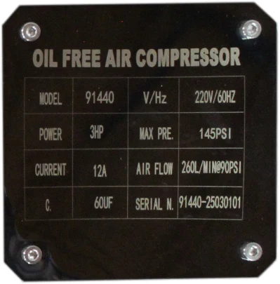 CALIFORNIA AIR TOOLS OLF-2800 3.0 Hp Ultra Quiet & Oil-Free Motor Pump (208/220v 60hz 1-phase) 7