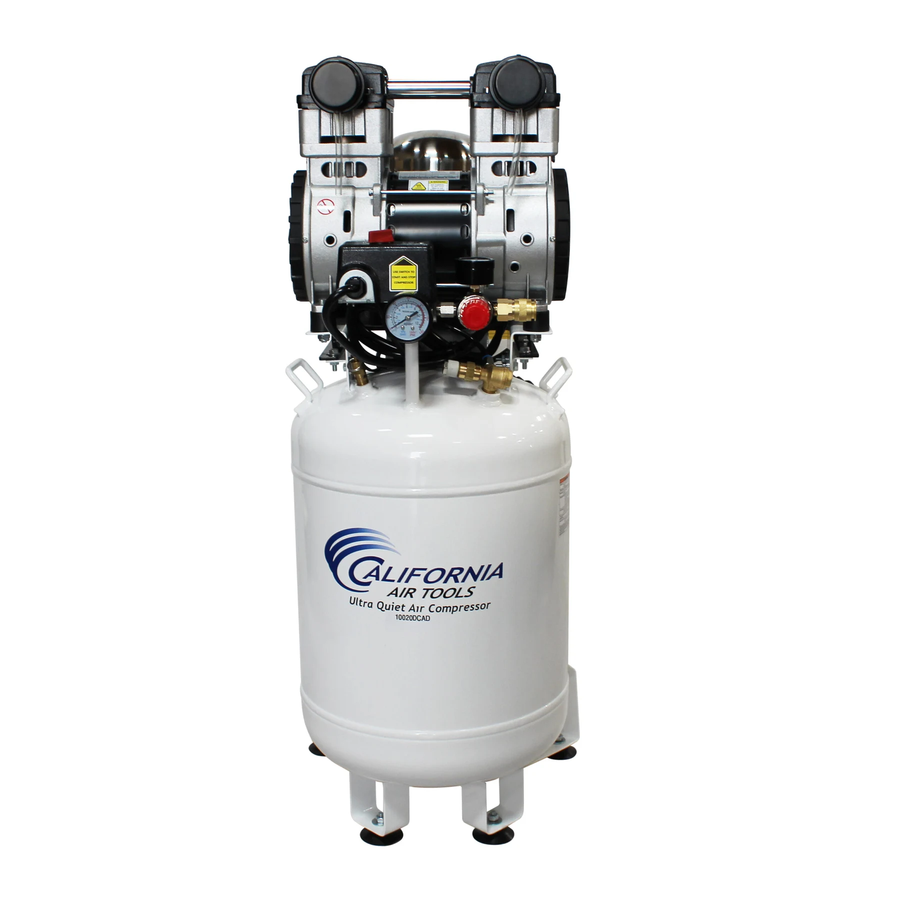 CALIFORNIA AIR TOOLS 10020DCAD-22060 2.0 Hp Ultra Quiet Oil-Free 10-Gallon Air Compressor with 80% Air Dryer and Auto Drain 220v 60hz 2