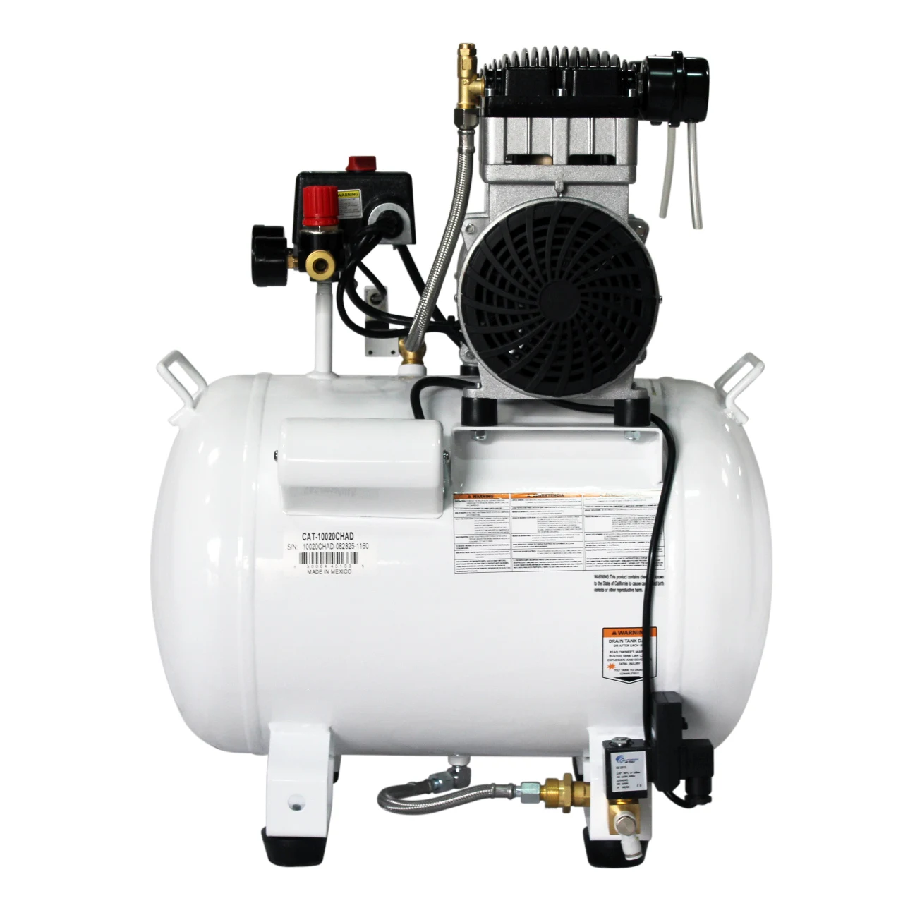 CALIFORNIA AIR TOOLS 10020CHAD-22060 Powerful 2.0 Hp Ultra Quiet, Oil-Free 10 Gallon Air Compressor with Automatic Drain Valve (220v 60hz) 2