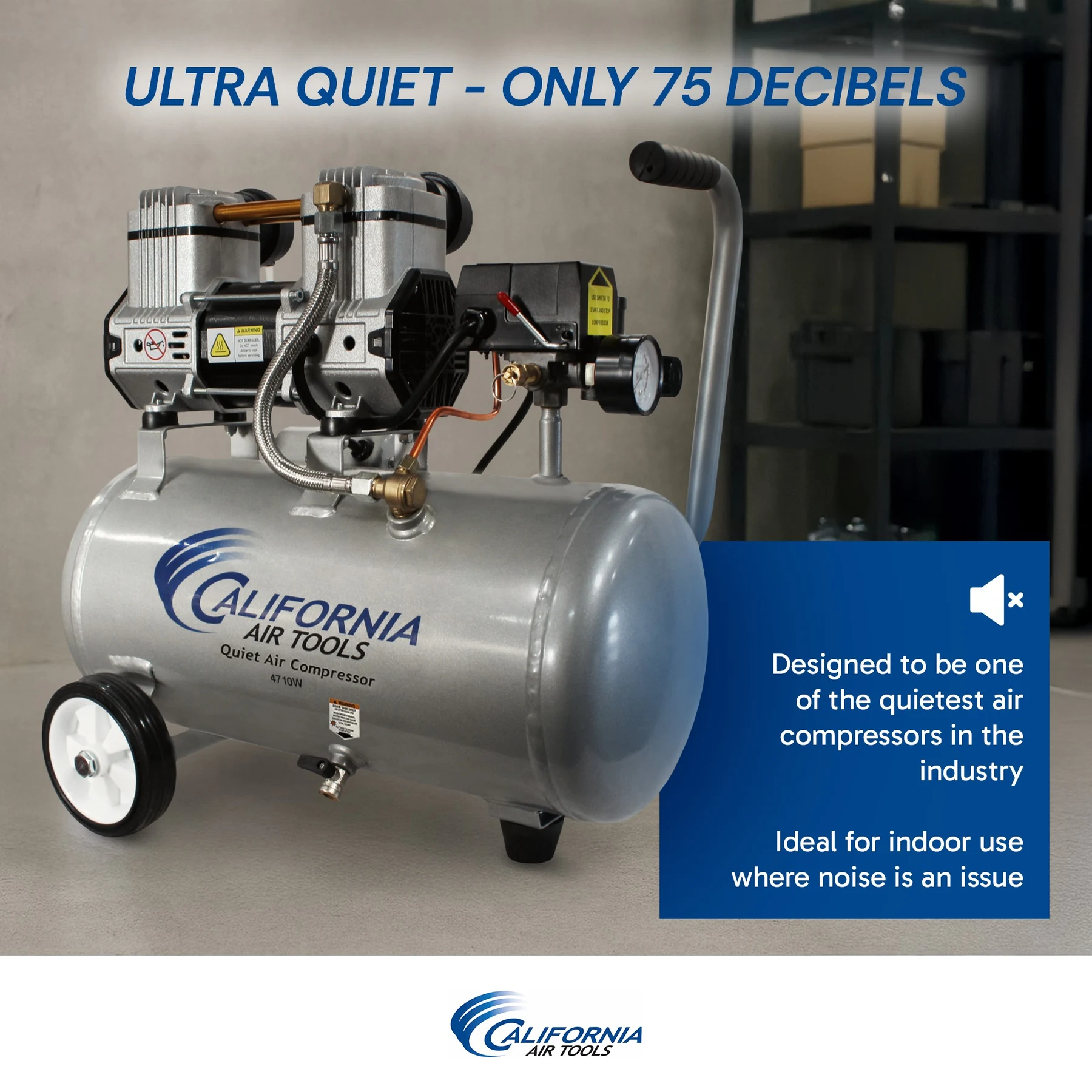 California Air Tools 4710W 4.7 Gal 1.0 Hp Quiet Air Compressor 13